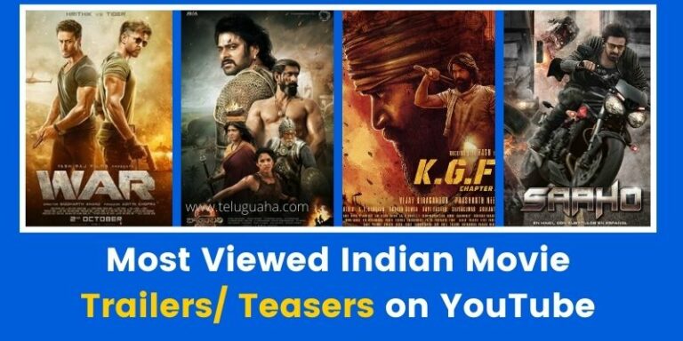 Most Viewed Indian Movie Trailers/ Teasers on YouTube