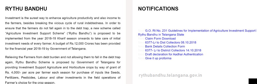 TS Rythu Bandhu Scheme